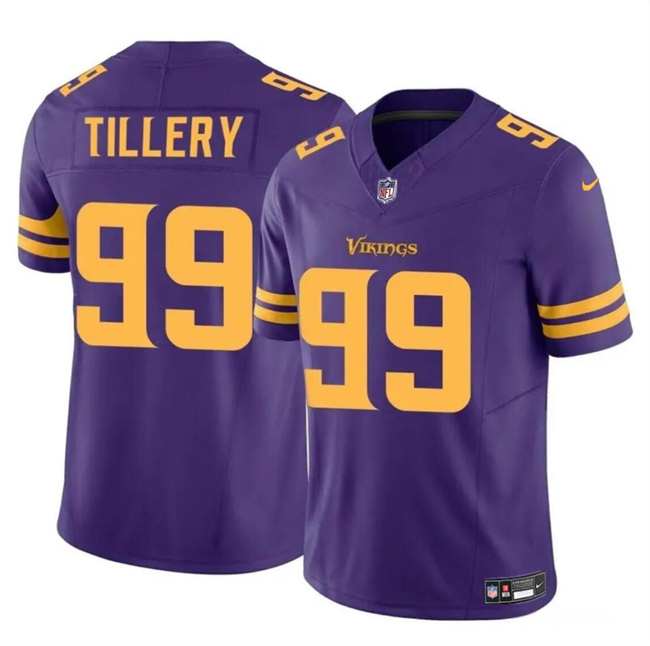 Youth Minnesota Vikings #99 Jerry Tillery Purple 2023 F.U.S.E. Color Rush Untouchable Limited Football Stitched Jersey